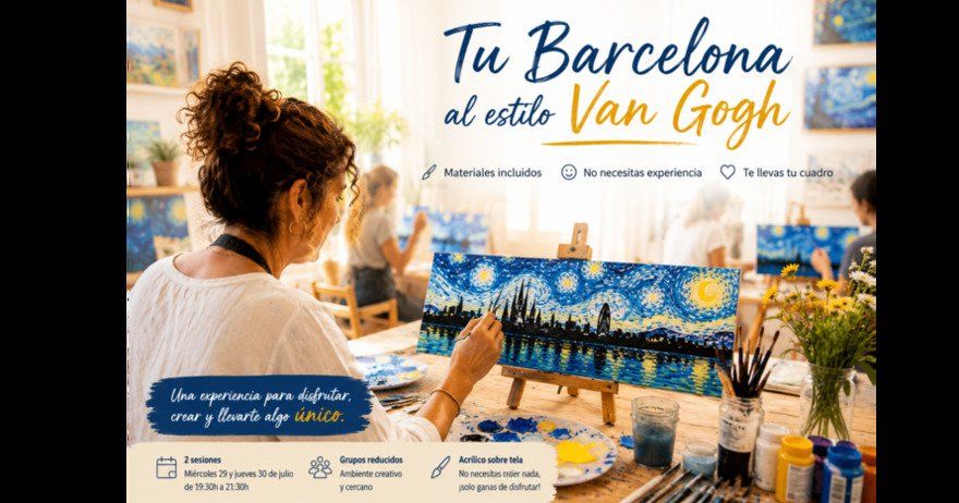 Tu Barcelona al estilo van Gogh - Pintura sobre lienzo