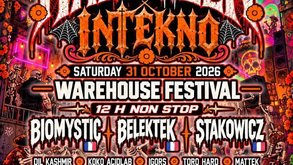 Halloween In Tekno · Warehouse Festival · 12h Non·stop + 20.000w Funktion One